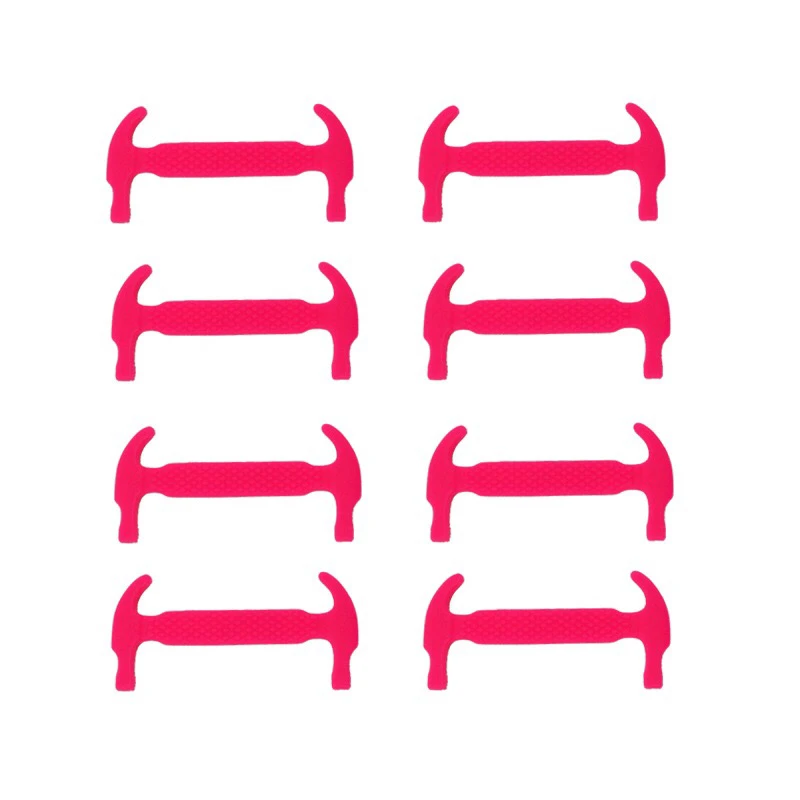 Rose red 16 шт./компл. эластичные силиконовые шнурки для ботинок специальные шнурки без завязок; шнурки для Для мужчин Для женщин обувь со шнурками и резиновый шнурок L5 - Цвет: Rose red