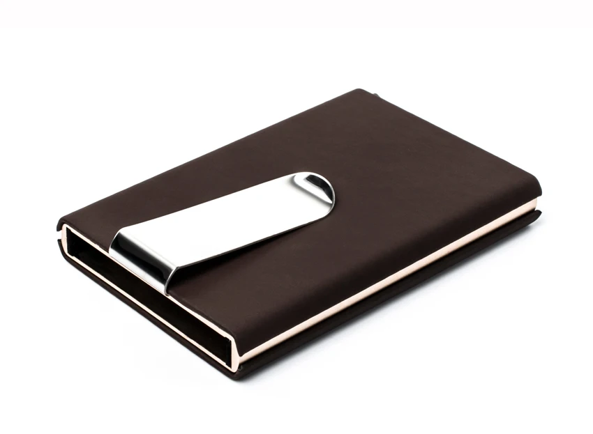 Бренд Winmax, черный, качественный кредитный держатель для карт, водонепроницаемый, для наличных денег, карманная коробка, алюминиевый, бизнес, для мужчин, ID, держатель для карт, подарки, кошелек - Цвет: Brown card holder