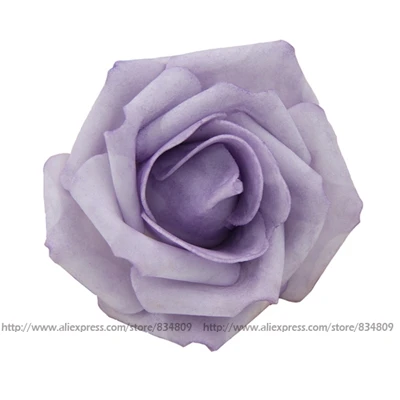 50 шт./лот, искусственные розы из пенопласта для дома и свадьбы, украшения, цветочные головки, шары для поцелуев, для свадеб, разные цвета, диаметр 7 см - Цвет: dyeing light purple