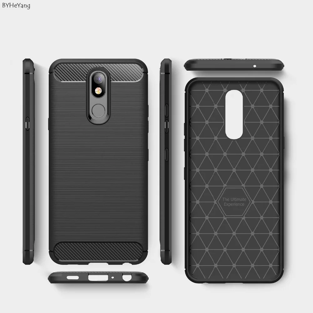 Чехол для LG K40 чехол мягкий силиконовый из углеродного волокна мобильного