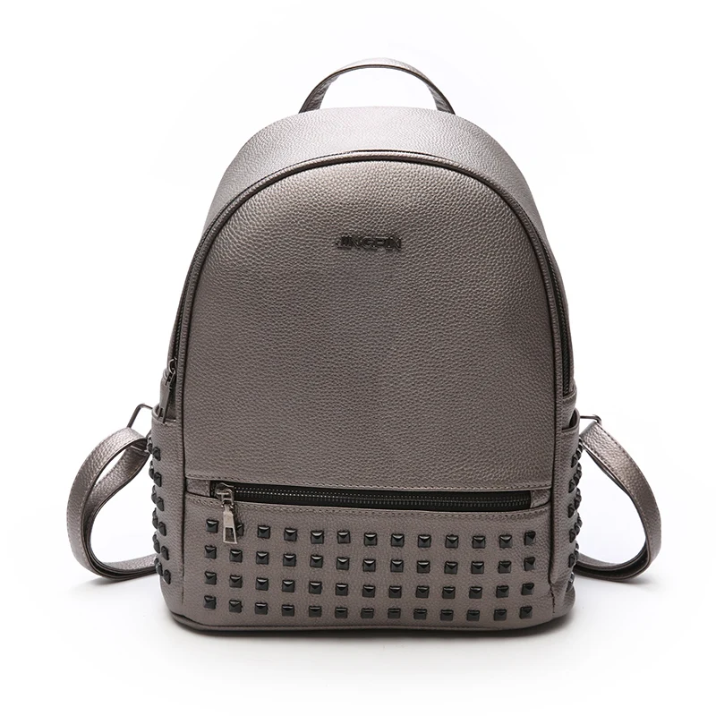 Бренд дропшиппинг женский рюкзак высокого качества искусственная кожа заклепки
