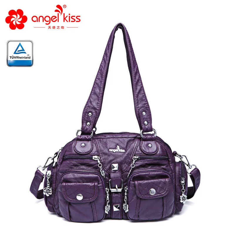 Purple Angelkiss модная женская сумка через плечо, Женская Повседневная Сумка-тоут, сумка высокого качества из искусственной кожи, женская сумка Хобо, летняя сумка - Цвет: Purple