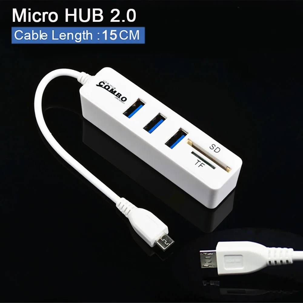 2 в 1 type-C OTG USB 2,0 концентратор USB C разветвитель Combo 3/6 портов USB& SD/TF кардридер Micro USB Combo для ПК ноутбука компьютера - Цвет: 3 Ports Micro USB