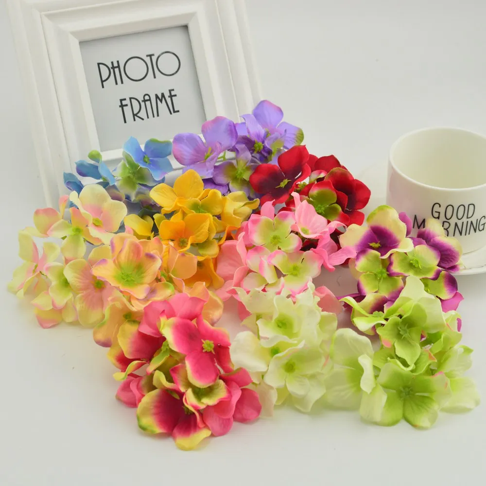 10Pcs Silk Hydrangea Door Lintel Artificial Flowers for Needlework Home Wedding Car Accessories Party Decoration Fake Rose Petal | Дом и сад