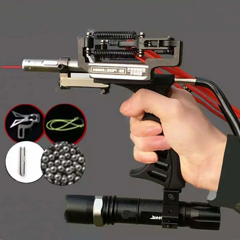 Рогатка Лазерная составная для охоты и взрослых прочная металлическая