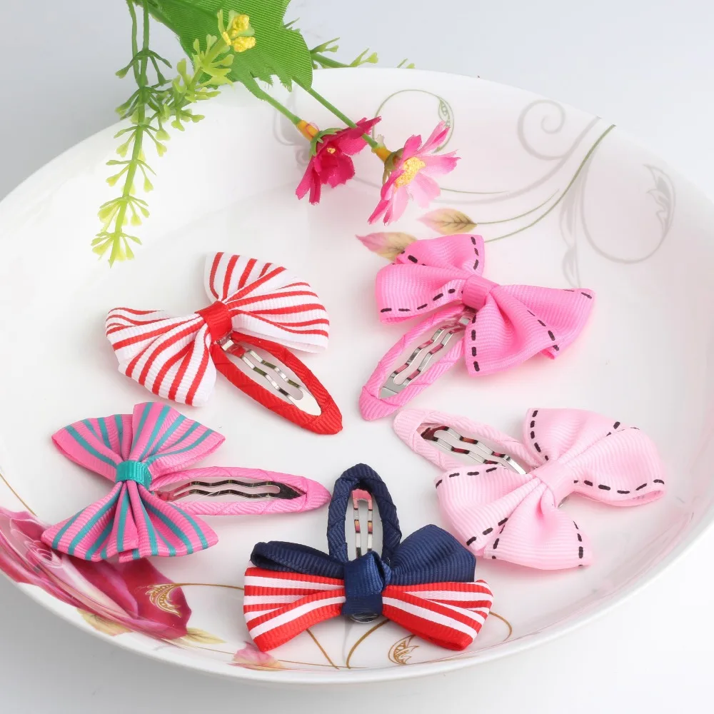 Новый продажа 1 лот = 2 шт. резинки для волос бантом заколки 17 colors ребенок зажим