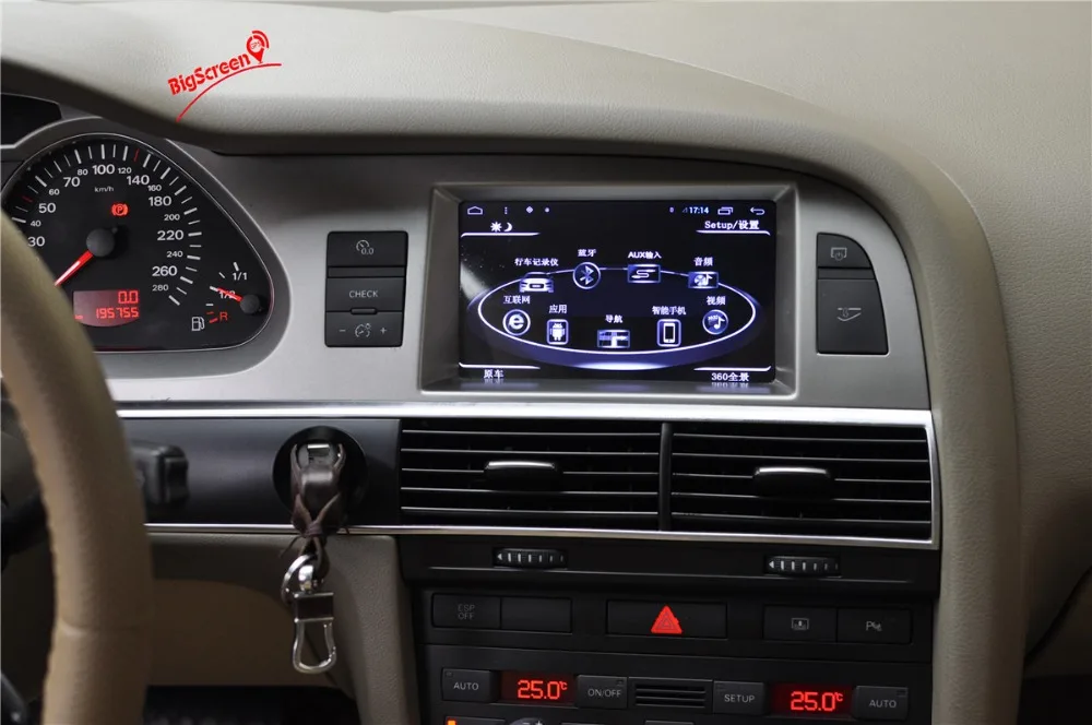 7 дюймовый Android четырехъядерный автомобильный DVD плеер GPS навигатор для Audi A6L 2007 2011