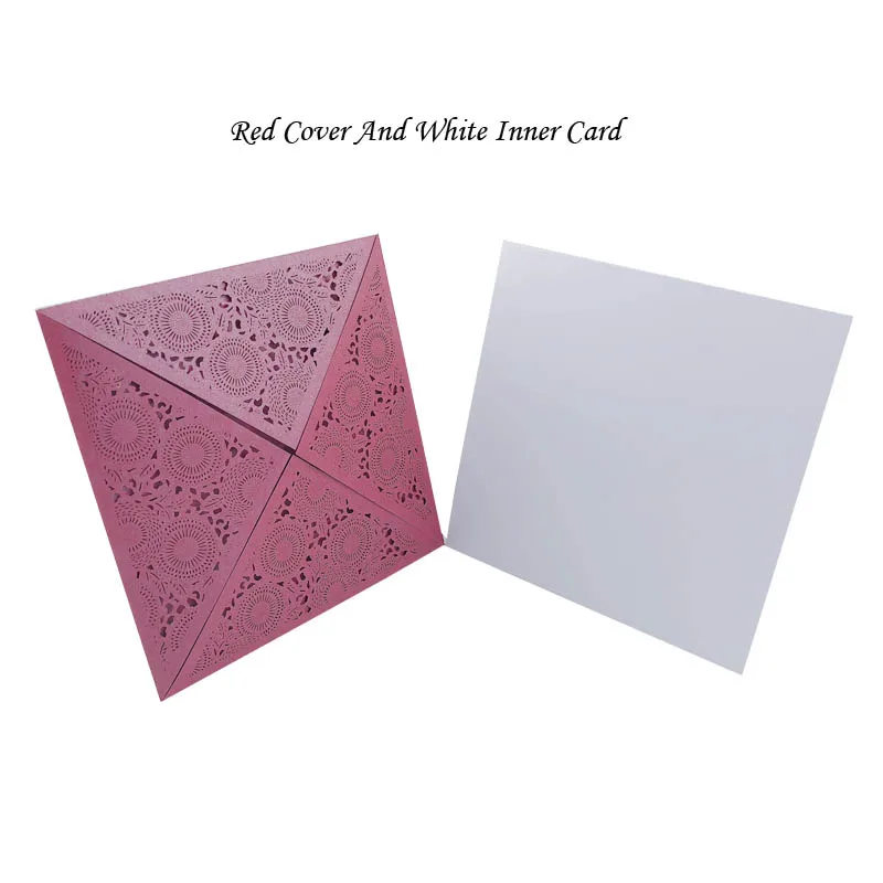 Cover And Inner Card 1 шт., лазерная резка, роскошная Цветочная Свадебная пригласительная открытка, бумага, элегантные кружевные конверты, с принтом, свадебные украшения, вечерние принадлежности - Цвет: Cover And Inner Card
