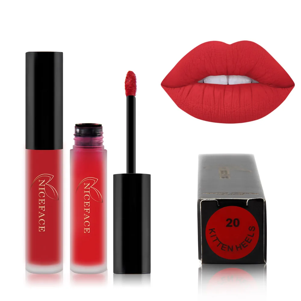 Velvet 30 color liquid lipstick sexy nude color matte liquid lipstick waterproof lasting moisturizing lip gloss cosmetics - Color: 20