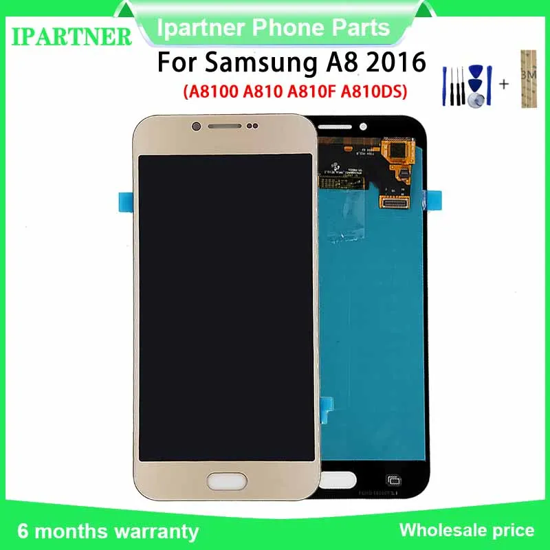 Для Samsung Galaxy A8 2016 A8100 A810 A810F A810DS LCD OLED 5 7 дюймов сенсорный экран протестированный