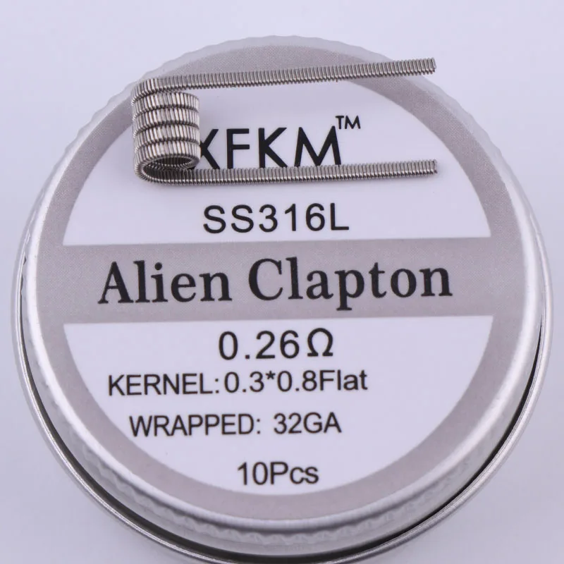 alien 0.26 316 XFKM плоский витой провод плавленый clapton Hive предварительно изготовленные обмоточные провода чужеродный микс витой Quad Tiger катушки нагревательное сопротивление rda катушка - Цвет: alien 0.26 316