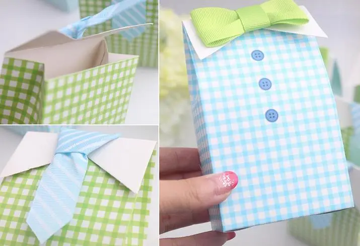 100 шт мой маленький мужчина синий зеленый галстук бабочка день рождения мальчик