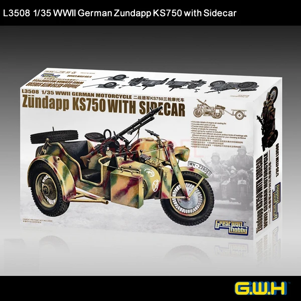 GREATWALL L3508 1/35 масштаб Второй мировой войны немецкий Zundapp KS750 с коляской пластиковая модель строительный комплект