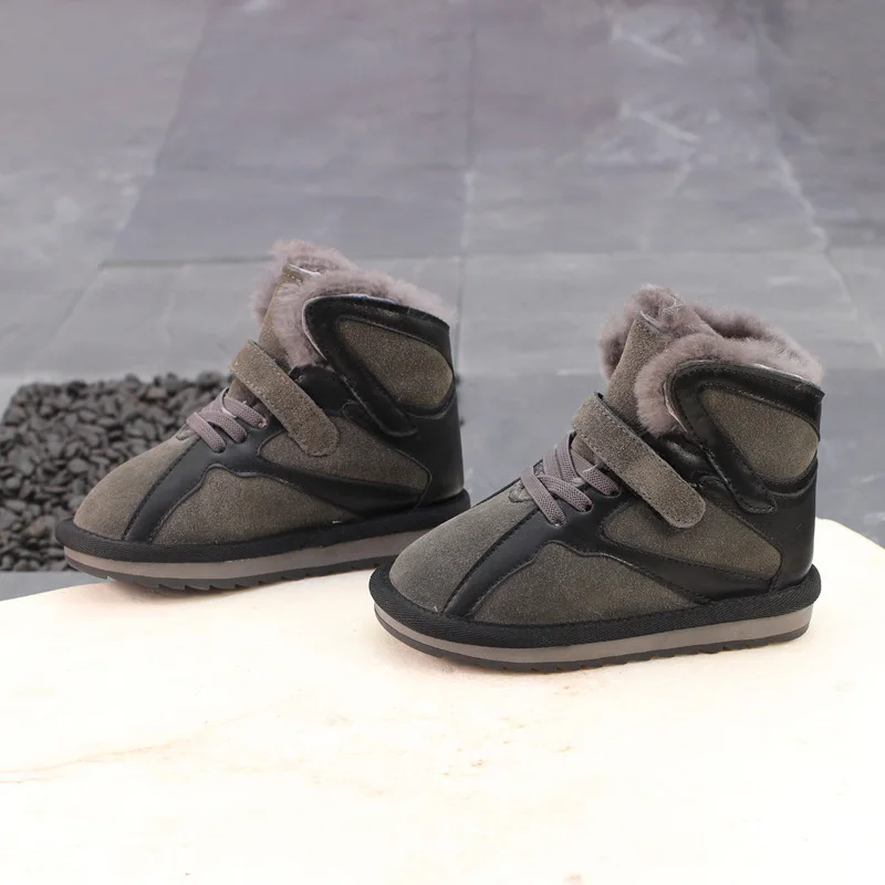 Детские зимние ботинки BeckyWalk из натуральной кожи для девочек и мальчиков отдыха