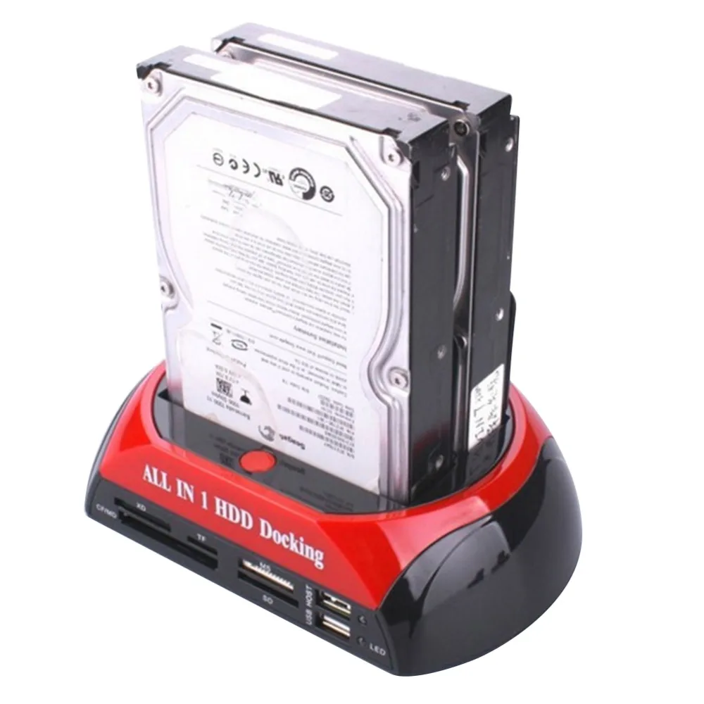 Внешний двойной порт HDD док станция концентратор с USB портом слот для карты памяти