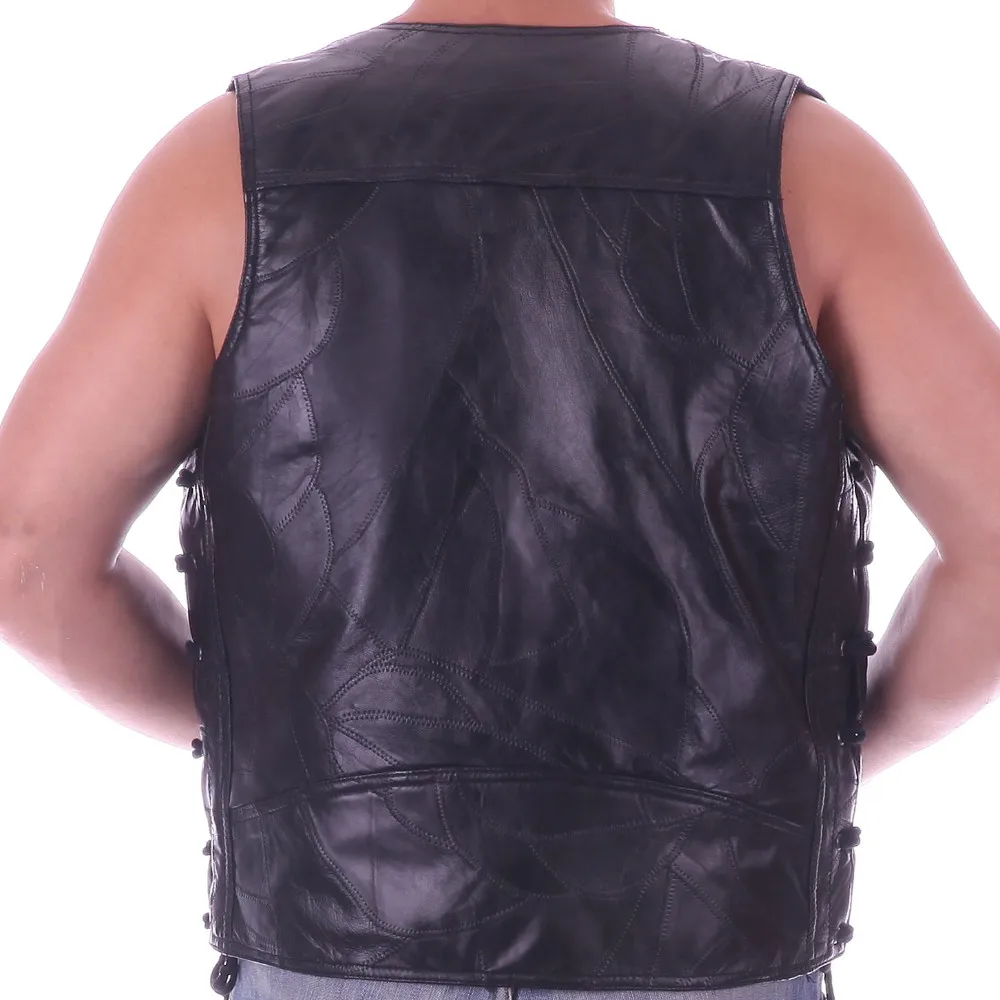 

Leather Vest Waistcoat Classic Halley Motorcycle Riding Punk Hip hop Sheep skin Wind proof and warmth retention Men's WoMen's