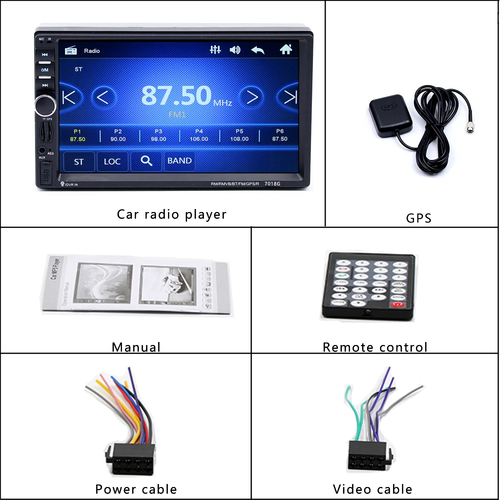 Camecho 7 &quotавтомобильный мультимедийный плеер 2Din MP5 с сенсорным экраном радио GPS