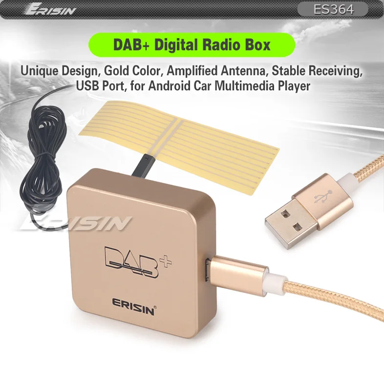 Erisin ES364 DAB + цифровой радиоприемник с усиленной антенной для Android 5 1/6 0/7 1/8 0