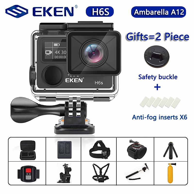 Оригинальная Экшн-камера eken H6S Ultra HD с чипом Ambarella A12 4 k/30fps 1080 p/60fps EIS 30M Водонепроницаемая Спортивная камера