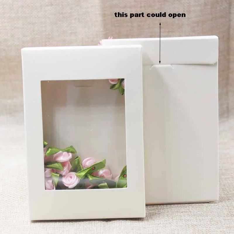 Розовый/белый/фиолетовый/черный/крафт коробка для конфет с окном DIY Подарочная