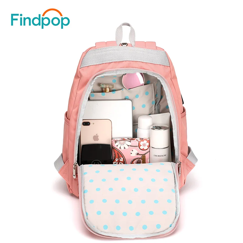 Findpop рюкзак для женщин, студентов, водонепроницаемые школьные сумки для девочек-подростков, дорожный рюкзак, Повседневная Противоугонная нейлоновая сумка для компьютера M