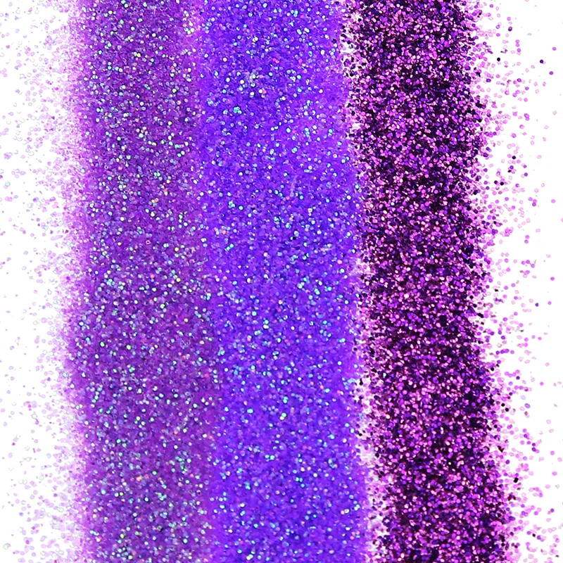 3 бутылки/комплект Фиолетовый Блёстки пыли акрил Косметическая пудра Простыни