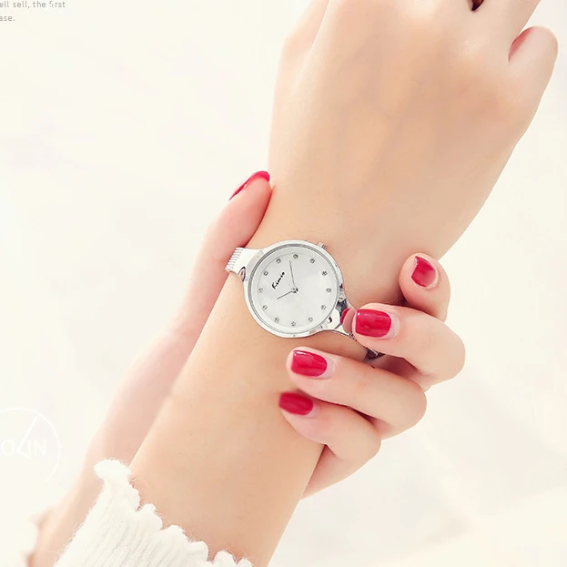 Kimio Relojes Mujer наручные часы браслет Кварцевые часы для женщин женские часы Женское платье Relogio Feminino для женщин - Цвет: Серебристый