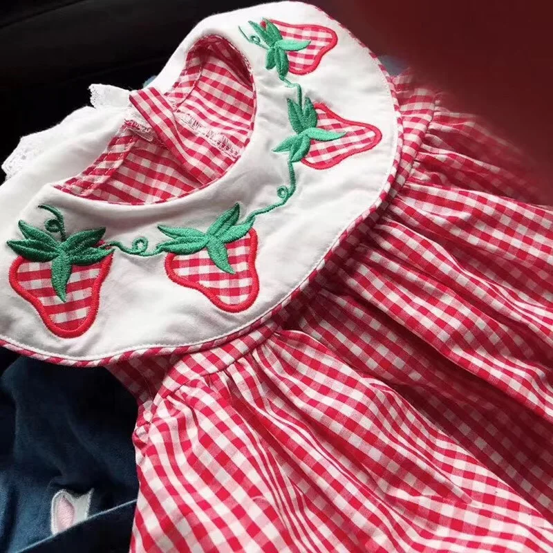 2019 summer kids dress cotton embroidered strawberry cute toddler baby girls | Детская одежда и обувь