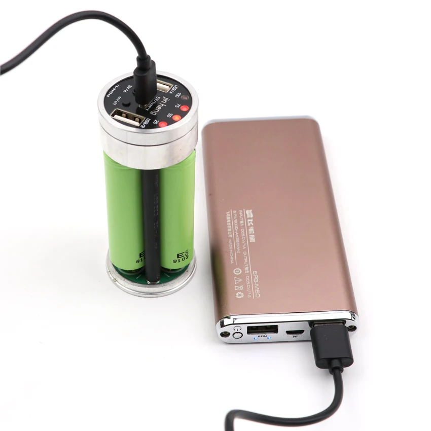 Чехол для мобильного зарядного устройства usb type C с двумя портами usb 18650, портативная коробка для внешней зарядки, держатель не включает аккумулятор