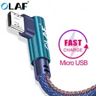 OLAF 90 градусов Micro USB кабель 5V 2.4A Быстрая зарядка кабель для передачи данных Micro USB кабель для Samsung Xiaomi Android мобильный телефон кабели