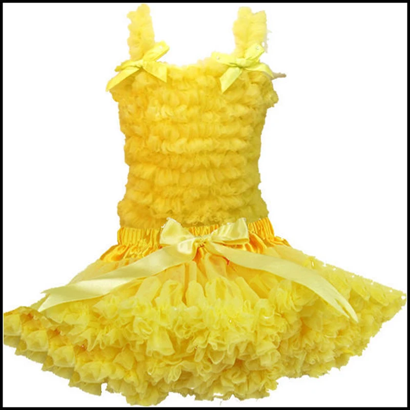 Бесплатная доставка однотонное детское шифоновое платье с рюшами комплект из