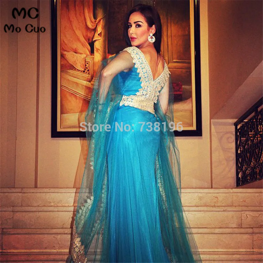 Robe de soiree 2018 Aso Ebi Стиль Абая кафтаны Дубай Caftan с длинным рукавом Аппликации Тюль
