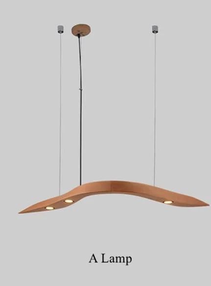 A Lamp Современный подвесной светильник из цельного дерева, Китайский Японский скандинавский креативный минималистичный светильник для гостиной, столовой с 3 головками, деревянный подвесной светильник - Цвет корпуса: A Lamp