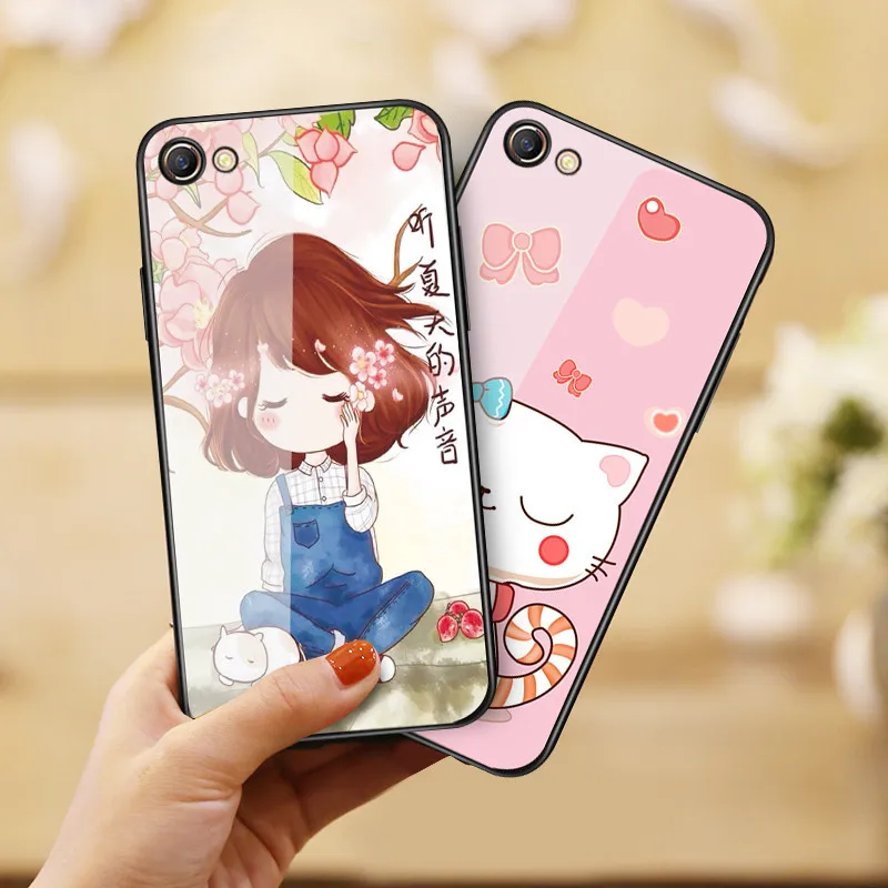 Чехол из закаленного стекла с рисунком для Oppo A73 задняя крышка A57 Жесткий бампер