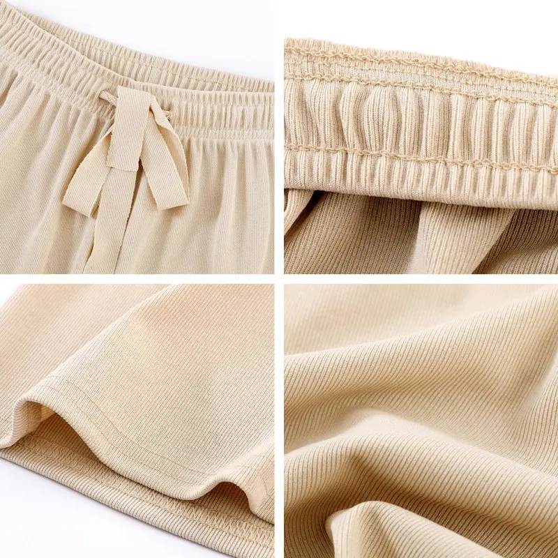 Брюки с высокой талией Seven Points летние свободные прямые брюки из шелка в Корейском