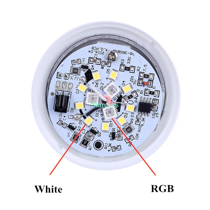 Бесплатная доставка 100 шт. E27 10 Вт RGB + W светодиодный светодиодная лампочка Белая