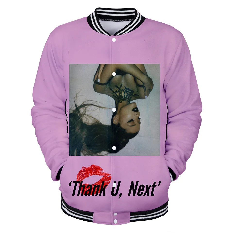 Однобортная бейсбольная куртка 3D Ariana Grande для женщин и мужчин спортивная одежда