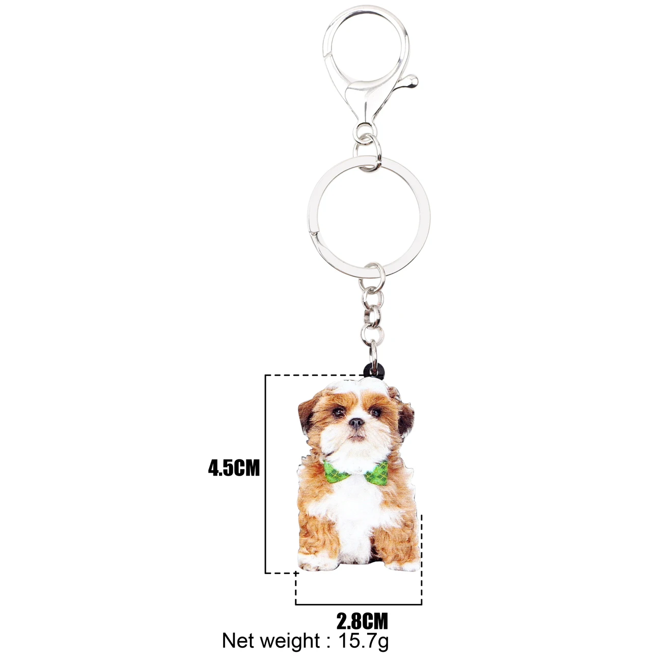 WEVENI акриловая китайская цепочка брелок для ключей Shih Tzu Dog ювелирные изделия с