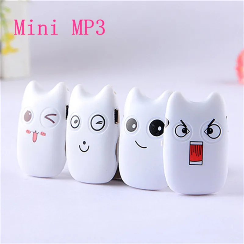 Детский MP3 плеер с зажимом в фоме мультяшных героев. С поддержкой TF слот для карт. 4 цвета