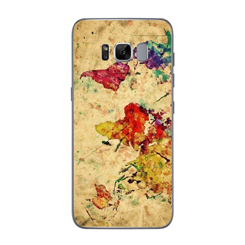 ciciber Phone Case For Samsung Galaxy S10 S10+ S10e S9 S8 S7 S6 S5 Note 10 10+ 8 9 5 Edge Plus Cover Soft TPU World Map Funda |