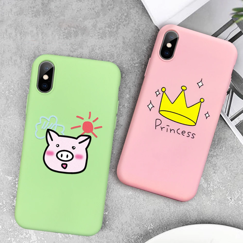 For iPhone XR Case Lovely Love Heart Cartoon Pattern Phone for 7 6 6S 8 Plus X XS Max 5 5S SE Silicone TPU Cover |