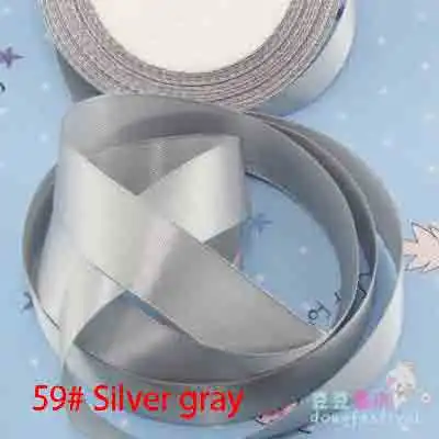 59 Silver gray 25 ярдов/партия, 2 см, корсажная лента, атласная, для шитья, для рукоделия, ленты, сделай сам, для свадьбы, машины, узел, украшение невесты - Цвет: 59 Silver gray
