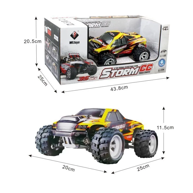 70 км/ч, Новое поступление 1:18 4WD RC автомобиль Wltoys A979-B 2,4G на радиоуправлении высокоскоростной грузовик багги внедорожника VS A959