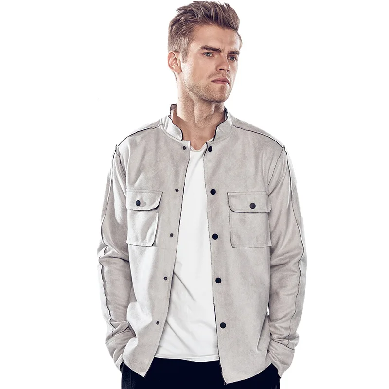 2018 осень мужская куртка пальто из искусственной замши Для мужчин зимнее