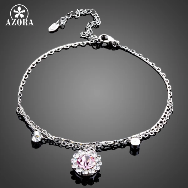 Азора розовый цветок с Stellux Шарм из австрийского кристалла браслет для Для женщин
