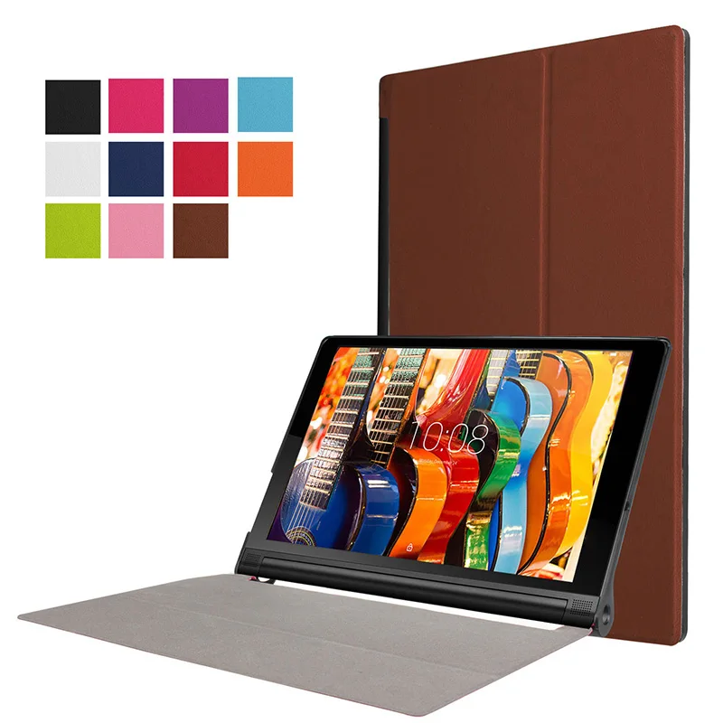 Brown JRZ для lenovo Yoga Tab 3 Pro 10,1 YT3-X90F X90L Tab3 Plus YT-X703f X703L защитный кожаный чехол для планшета трехслойный откидной Чехол - Цвет: Brown