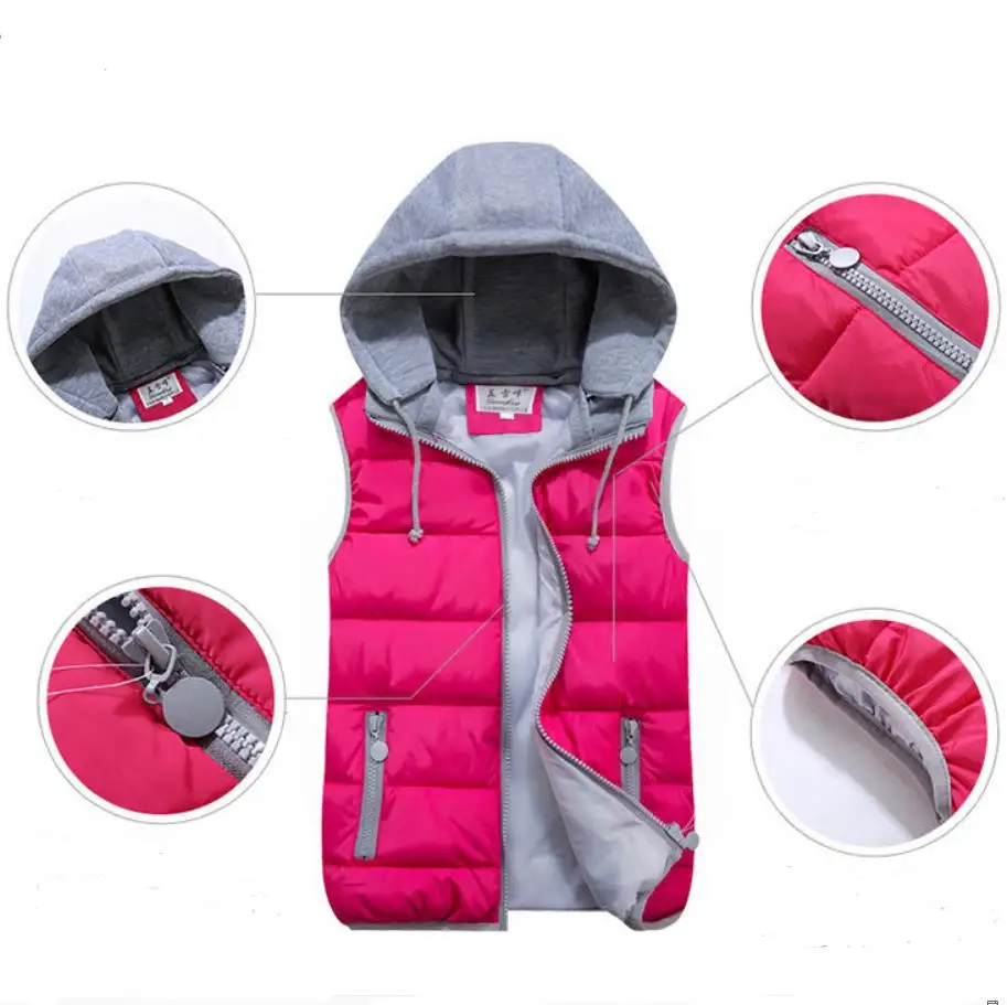 womens cotton wool collar hooded down vest removable hat hot high quality brand new female winter warm jacketouterwear thicken free global shipping