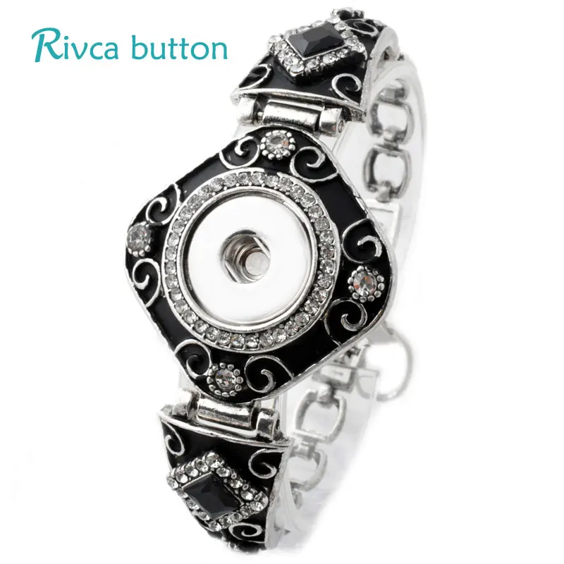 P00714 новейшие кнопки браслет и античное серебро покрытием Шарм для женщин