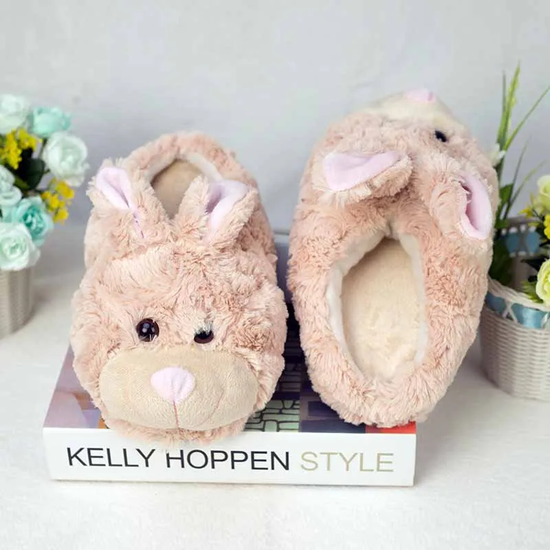 Тапочки домашние женские плюшевые с рисунком медведя |