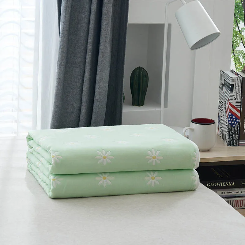 floral Уютное легкое муслиновое Хлопковое одеяло для детей и взрослых, покрывало для кровати, дивана и дивана, летнее постельное белье, покрывало - Цвет: floral